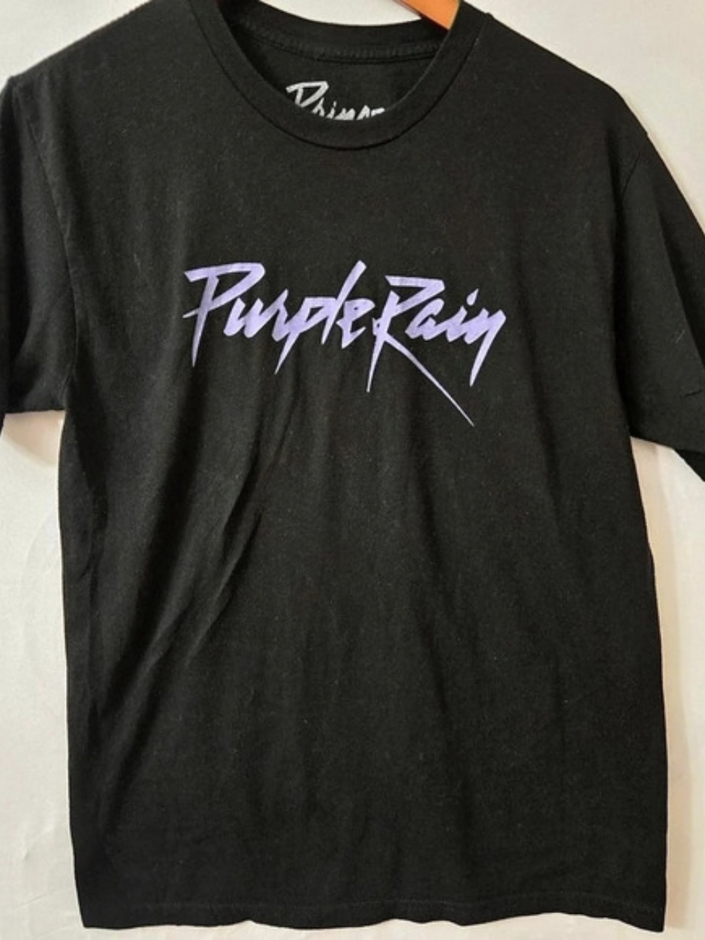 Prince Purple Rain Graphic Tee Black & Purple Size Medium